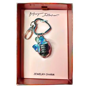 Betsey Johnson Football Keychain Bag Charm with Bow